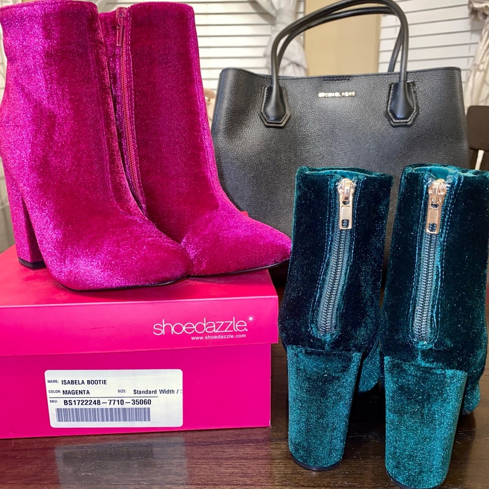Shoedazzle Velvet Booties